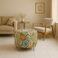 Ottoman Printed Round Puffy