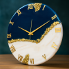 Blue & White Resin Wall Clock