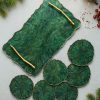 Christmas Gifting Handmade Charcuterie Tray Coasters in Green