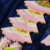 Pink & Pearl White Handmade Resin Coasters Set Of Six